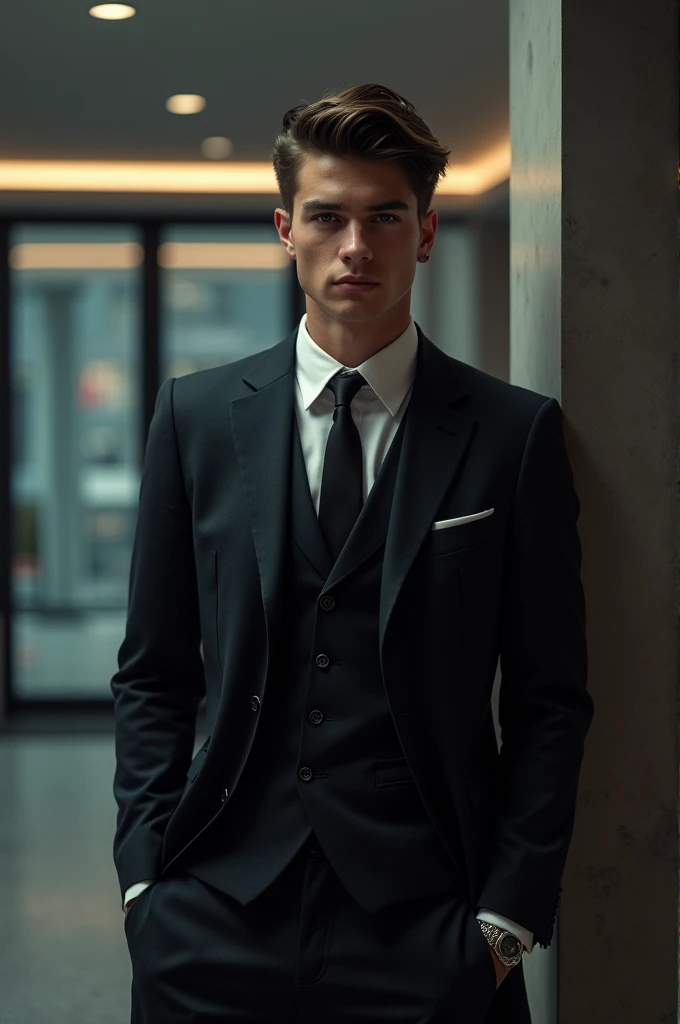 Stylish boy look like real man