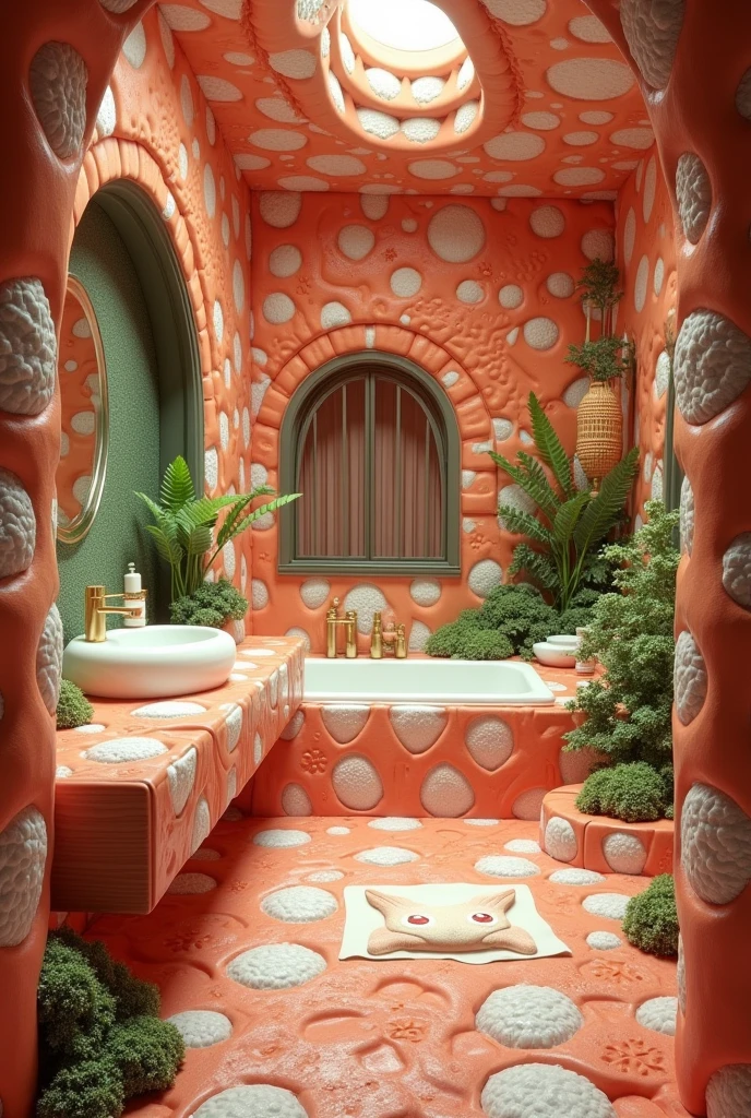 ((masterpiece, 8k, best quality, 8k, super realistic, high resolution:1.3)), fictional bathroom, bathroom made of sushi, bathroom made of cooked rice, bathroom made of seaweed, styled, Japanese, sushi world