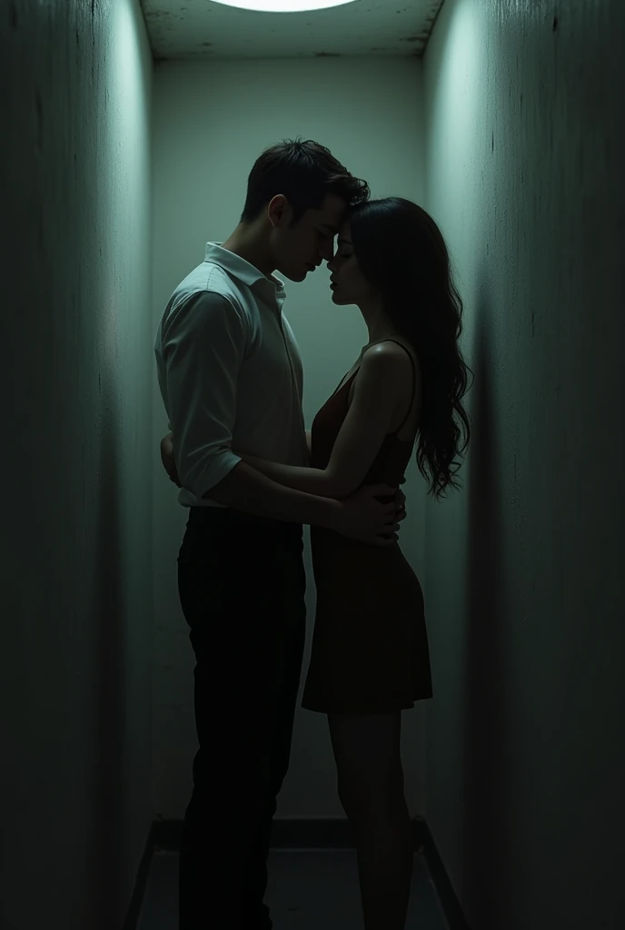 In a narrow, secluded space where they covertly gathered, a man and a woman committed an illicit act. Their calmness was due to the assurance of forgiveness they had secured