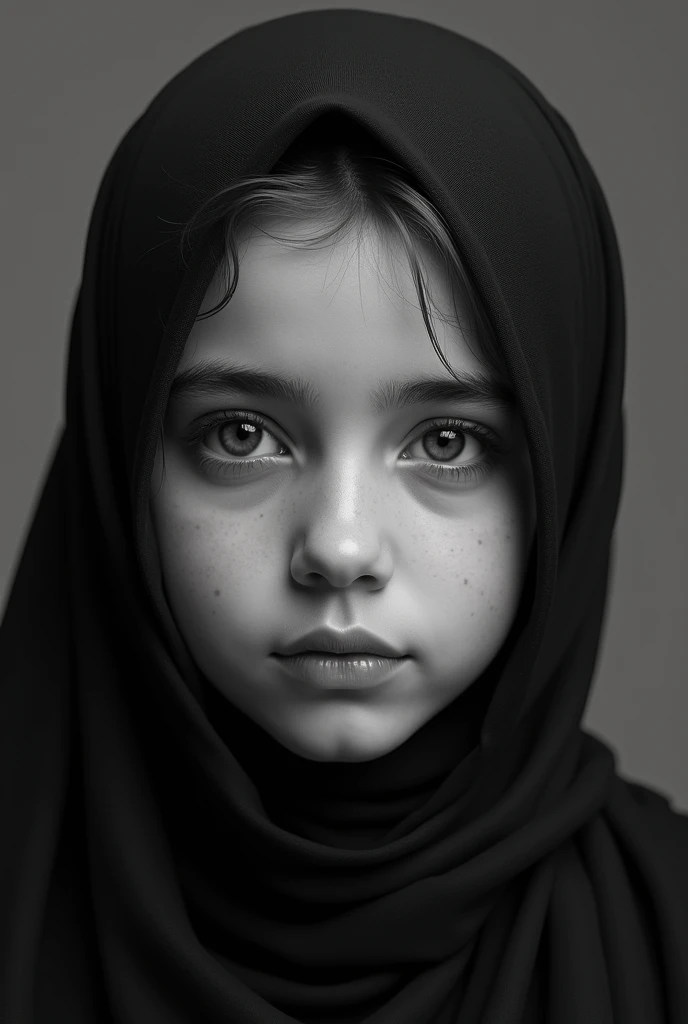 (Photo-realism), (Best quality, masterpiece, full of details), black and white girl in hijab