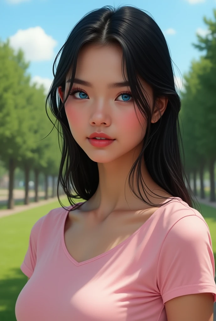 a beautiful Russian Ukrainian teenager with blue eyes , taking a selfie with the face of a young woman with a perfect body and big eyes , wide and full lips, thin, upturned nose, with a pretty face like a barbie , normal breasts ,very long and very straight black hair, no clothes perfect 1 body , , very tender face , Teenage girl with blue eyes posing very sexy wearing baby pink t-shirt and casual clothes in the park ,slickedback hair. a very sexually attractive teenage girl, posing ukraine beautiful girl cute girl masterpiece beautiful, With a blue sky and a sunny day a beautiful Russian Ukrainian teenager with blue eyes , taking a selfie with the face of a young woman with a perfect body and big eyes , wide and full lips, thin, upturned nose, with a pretty face like a barbie , normal breasts ,very long and very straight black hair, no clothes perfect 1 body , , very tender face , Teenage girl with blue eyes posing very sexy wearing baby pink t-shirt and casual clothes in the park ,slickedback hair. a very sexually attractive teenage girl, posing ukraine beautiful girl cute girl masterpiece beautiful, With a blue sky and a sunny day