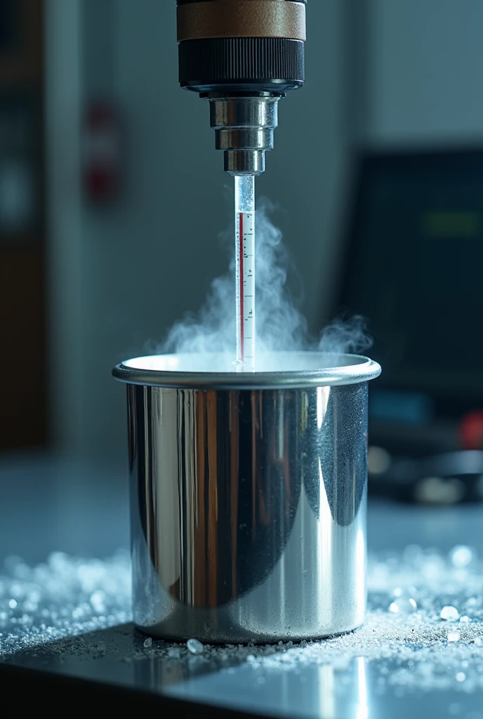 Place a volatile fluid in a shiny metal container; after, The fluid is agitated with an air aspirator. Following this, placing a thermometer inside the fluid will indicate the temperature of the fluid and the container.. While it is shaking, The temperature at which a mist appears outside the metal container must be carefully observed.. This indicates the dew point temperature.