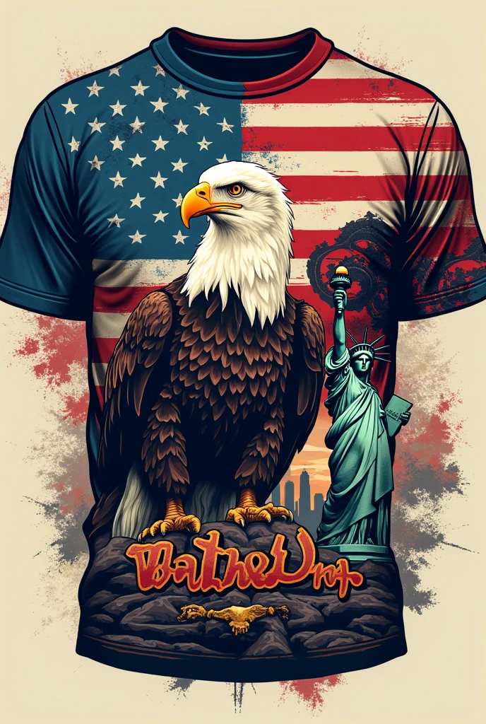 Make a shirt for my English exhibit about the United States