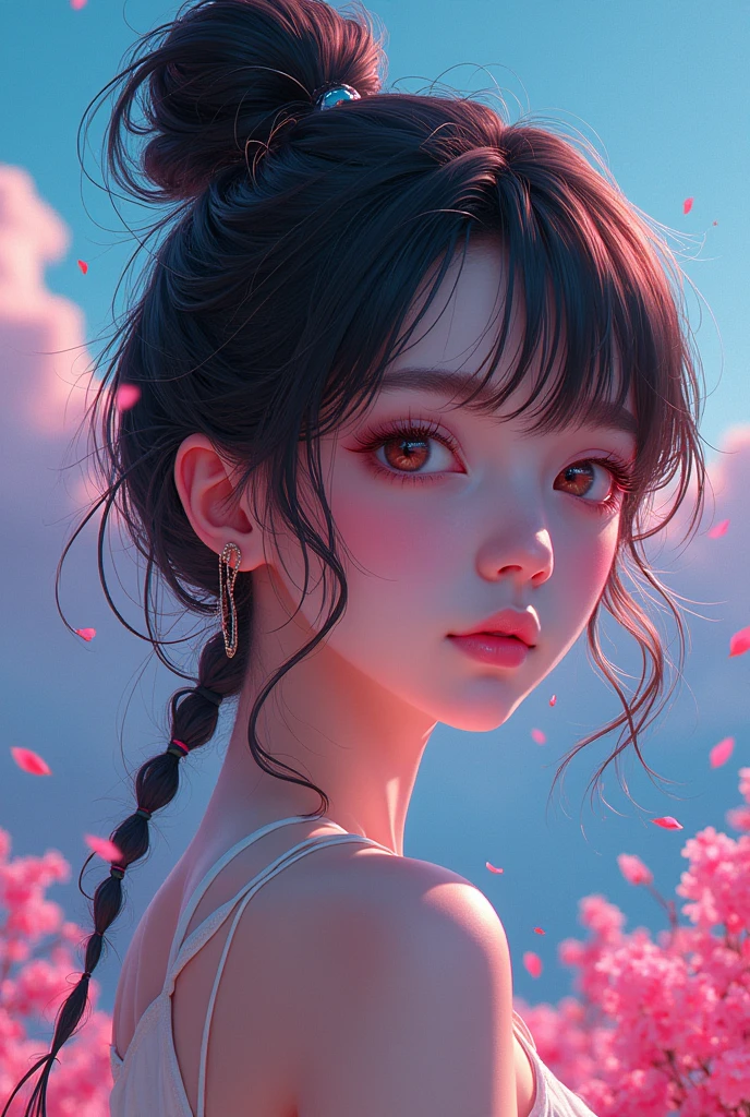 masterpiece、Highest quality、Ultra-detailed、Official Art、Beautiful and aesthetic、One Girl、Glitch Art:1.5、colorful:1.5.。