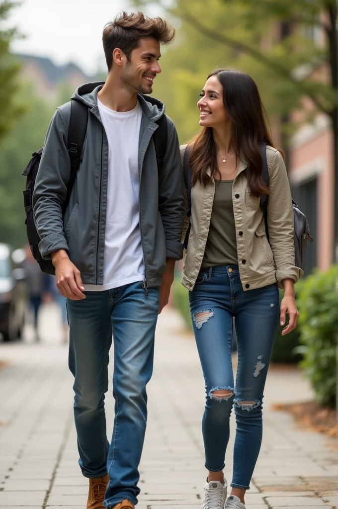 Hey handsome boy informal dress who is going to college and looking girl