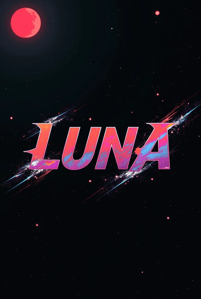 High resolution, logo spelling swiftly “Luna” cool, Jdm theme, anime theme, Cyberpunk vibe name spelling, brand logo, logo for tshirt, brand logo “LUNA”, neon vibes, acid trip vibes, acid trip, shooting stars, acid trip inside “LUNA”, acid trip, hallucinations inside “LUNA”, Waves of hallucinations, purple, techno hallucinations inside “LUNA”, Acid trip hallucinations inside “LUNA” , Waves of hallucinations inside “LUNA, splash of red and silver,