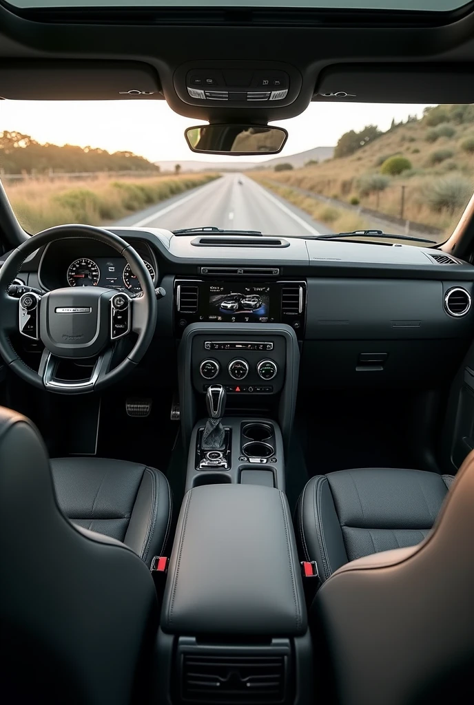 Interior view of land rover defender new models car 