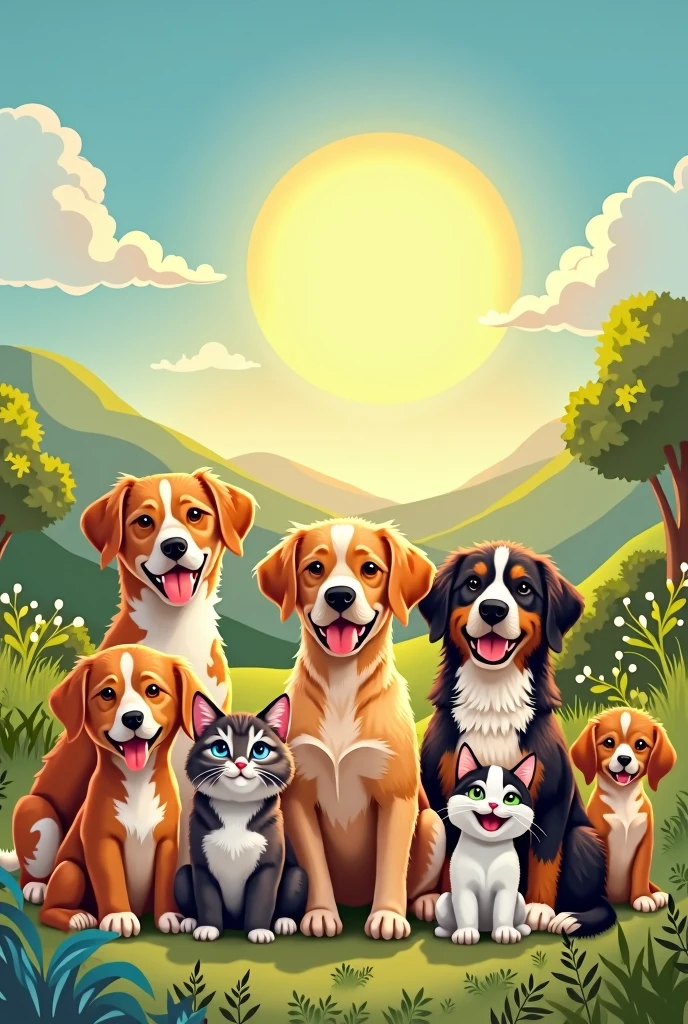 mural, digital drawing, pet adoption topic
