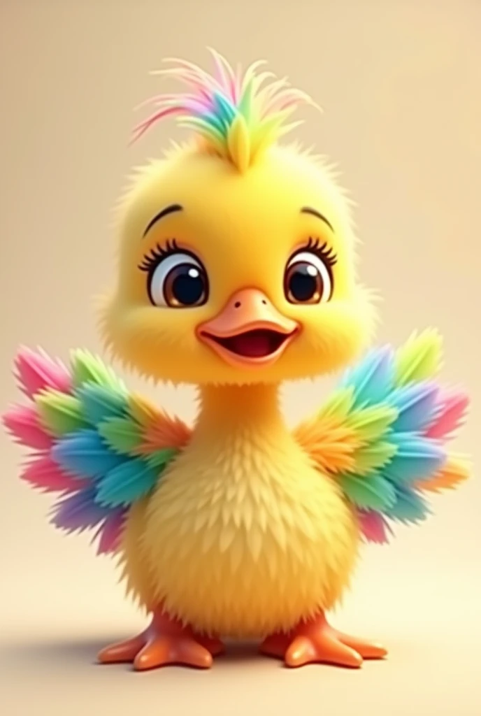 animated baby duck of many colors