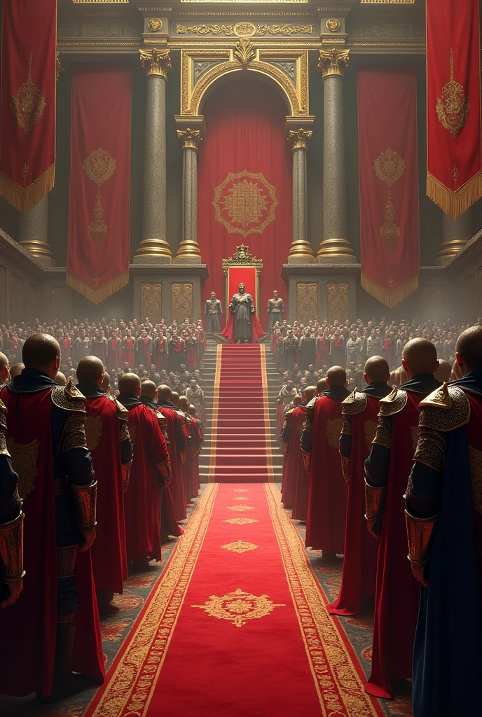 The warriors of the country are waiting in line to unite with the king and kiss his hands