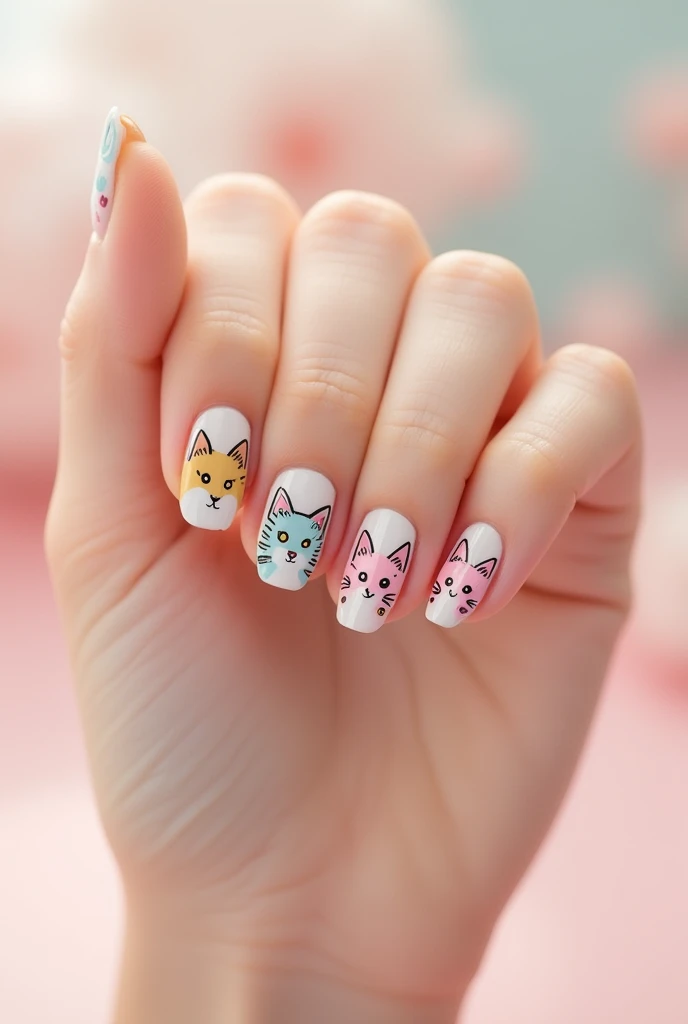 Make me nails inspired by cute cat