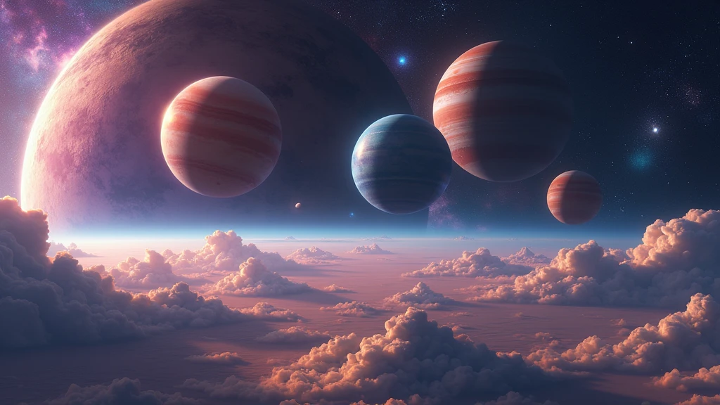 planets in deep space, , In the style of Makoto Shinkai。master piece, ultra detail, precision, ultra-realistic,