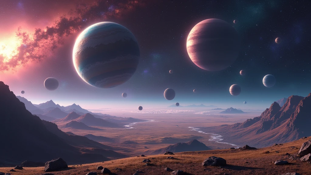 planets in deep space, , In the style of Makoto Shinkai。master piece, ultra detail, precision, ultra-realistic,
