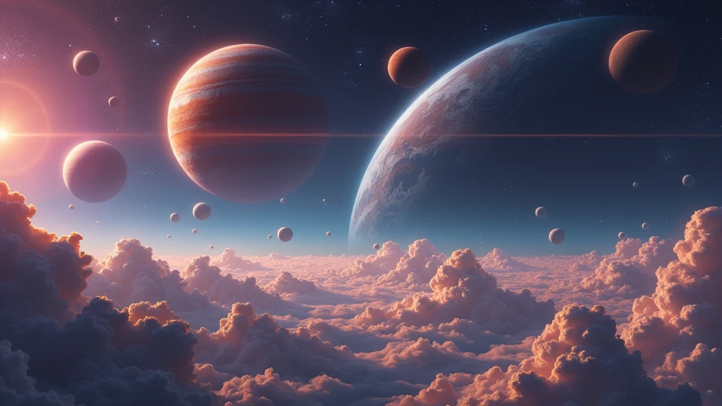 planets in deep space, , In the style of Makoto Shinkai。master piece, ultra detail, precision, ultra-realistic,