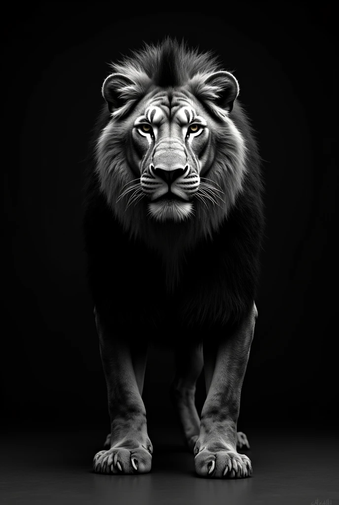 Lion black and white 