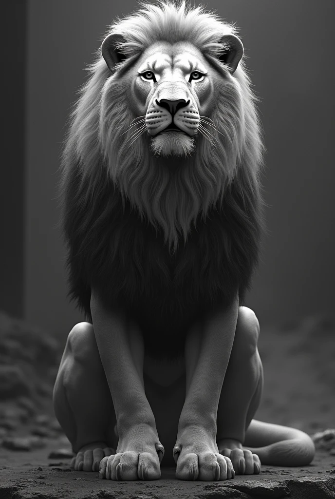 Lion black and white  king of queen