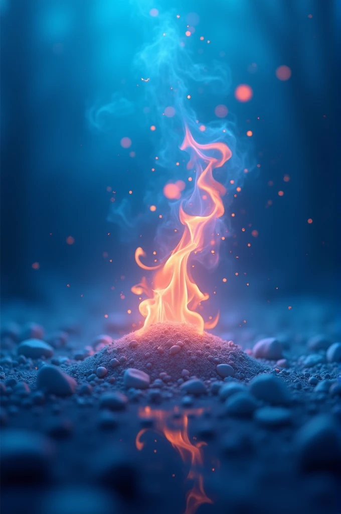 64x64 very cool blue background with flames