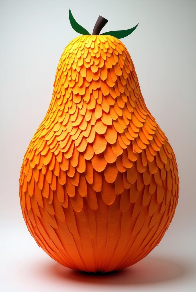 a giant papaya, masterpiece, all in three dimensional paper art、(Almond Shapes);1.9、(Three-dimensional paper-cut art.、colorful):1.9