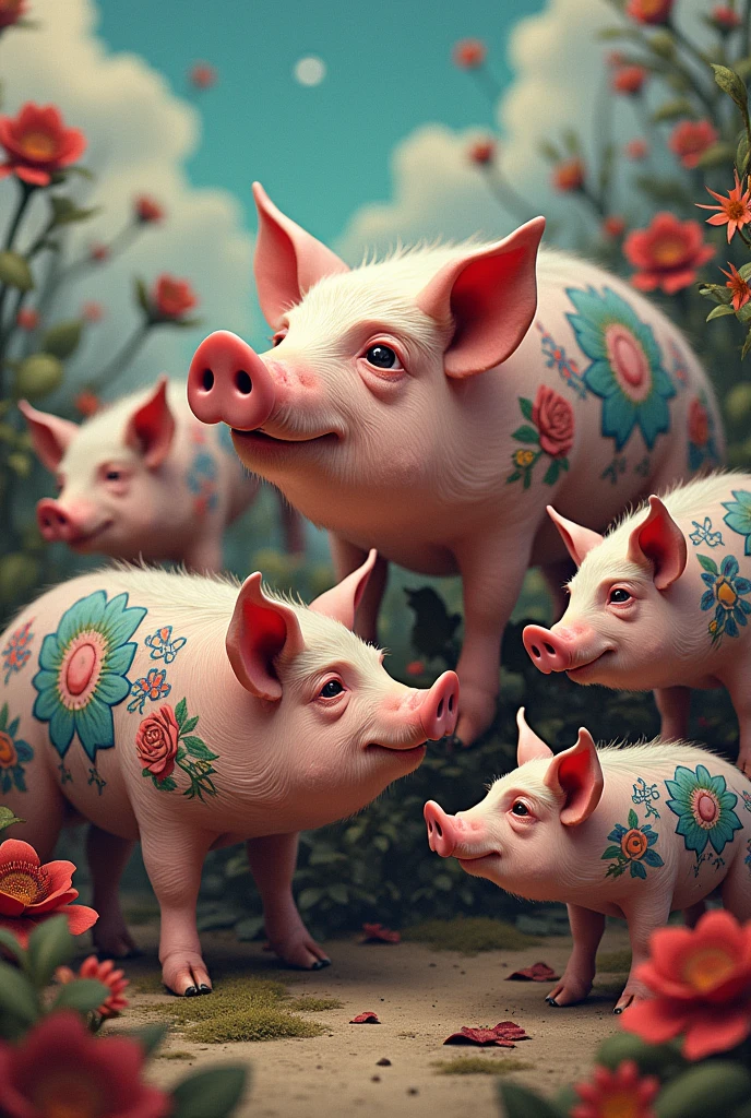 tattooed pigs