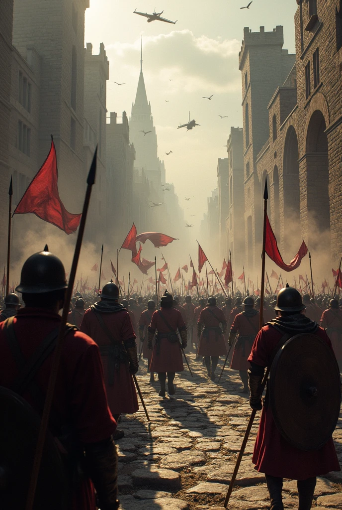 City with two armies, a battle and an ambush