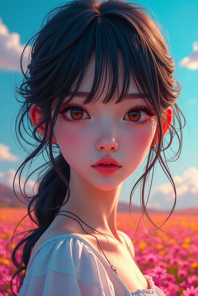 masterpiece、Highest quality、Ultra-detailed、Official Art、Beautiful and aesthetic、One Girl、Glitch Art:1.5、colorful:1.5.。