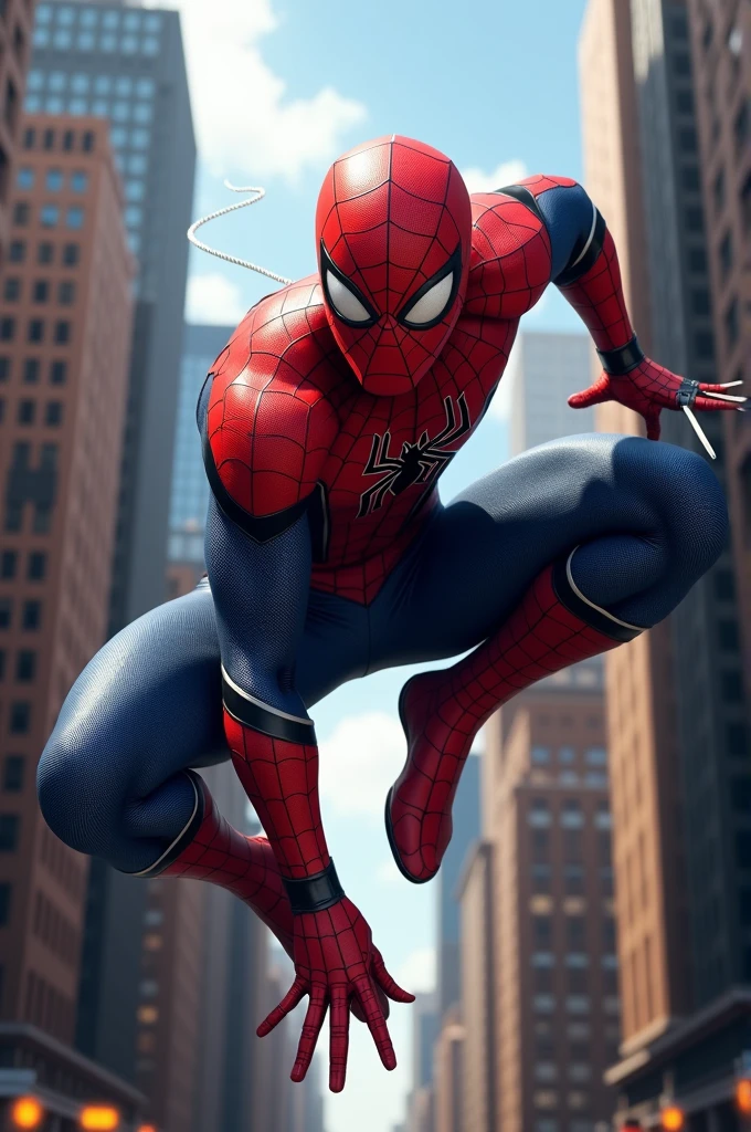Create a realistic spiderman in 4