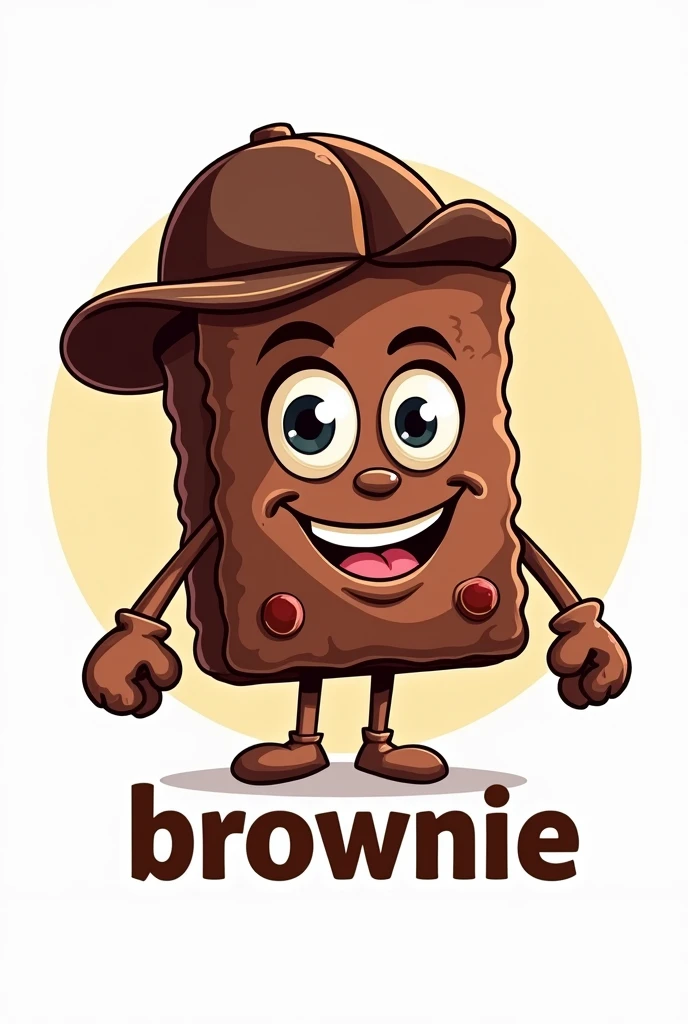 **Brand Name:** "Olha o Brownie"
drawing of a Brownie with eyes with a male cap, very extroverted and current letters