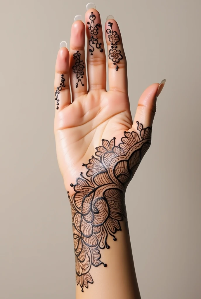 generate unique Traditional mehndi design on hand