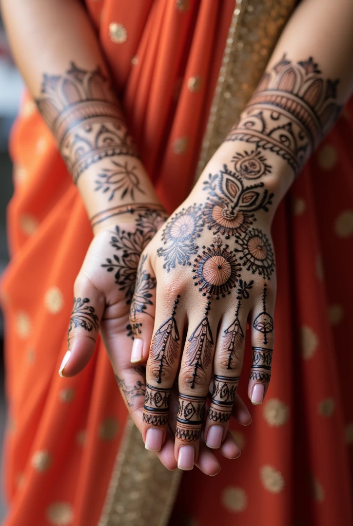 generate more unique Shadi Special mehndi design on hand