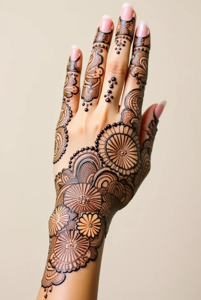 generate more unique Arabic mehndi design on hand