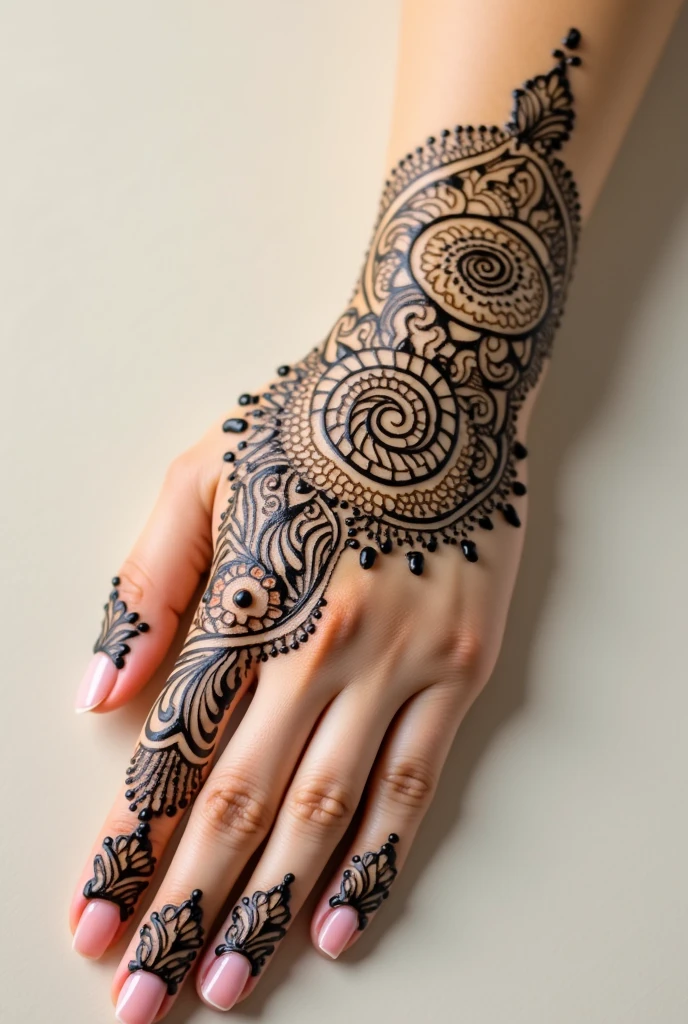 generate unique Rajasthani mehndi design on hand