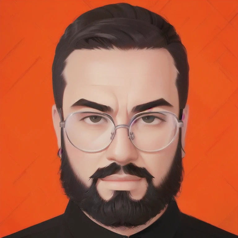 there is a man with glasses and a beard wearing a black shirt, nft portrait, high-quality portrait, aykut aydogdu, Maxim Sukharev, inspired by Ivan Generalic, samdoesart, portrait of ultra realistic, Adar Darnov, just a joke, Kuvshinov Ilya, offcial art