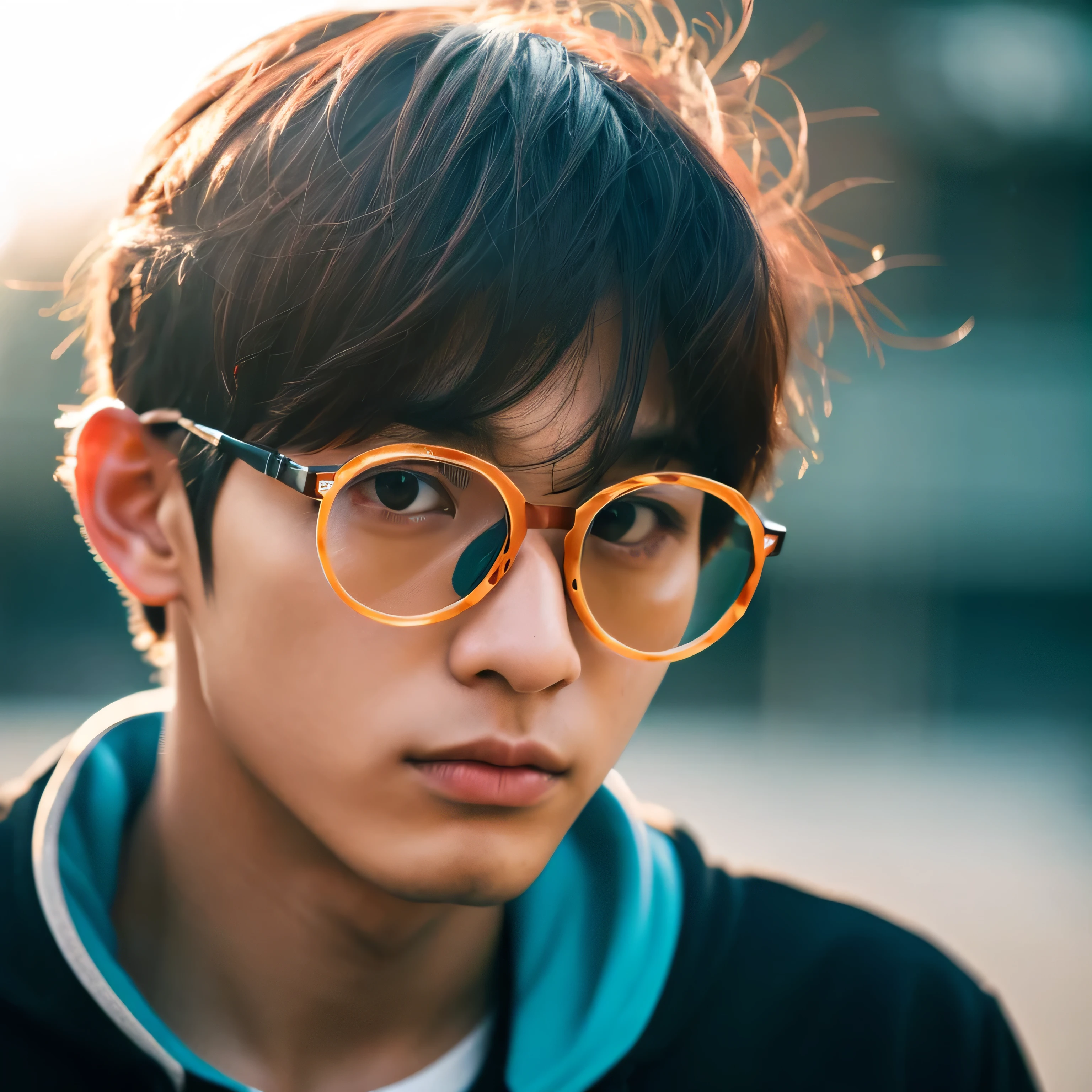 handsome korean college man age 22 name Kim Taehyung eye brown,hoodie, nerd eyewear, looking at viewer, in kuala lumpur city, portrait, hyper detailed POV, by lee jeffries, nikon d850, film stock photograph ,4 kodak portra 400 ,camera f1.6 lens ,rich colors ,hyper realistic ,lifelike texture, dramatic lighting , cinestill 800, Instagram Kim Taehyung