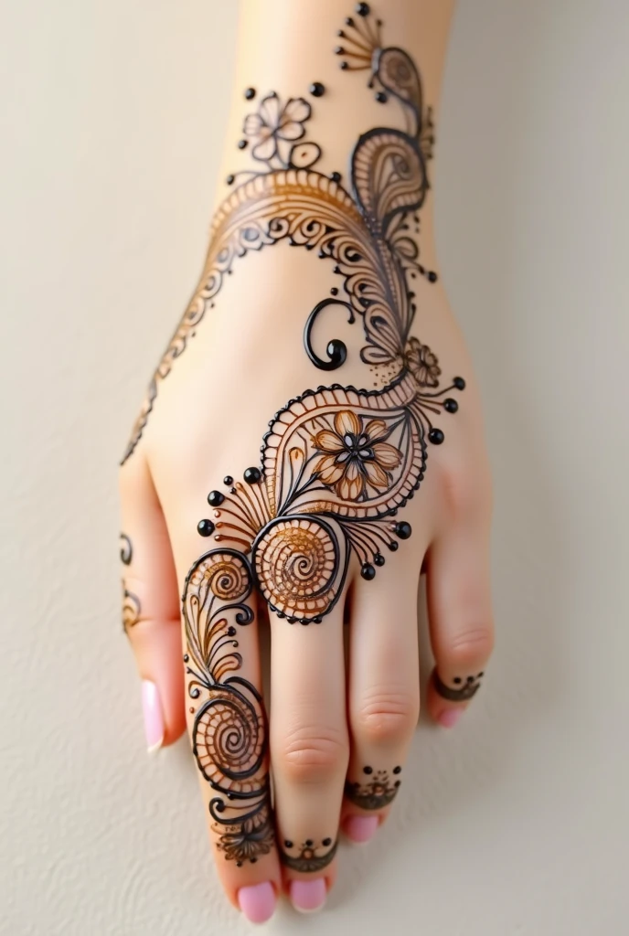 generate unique Traditional mehndi design on hand