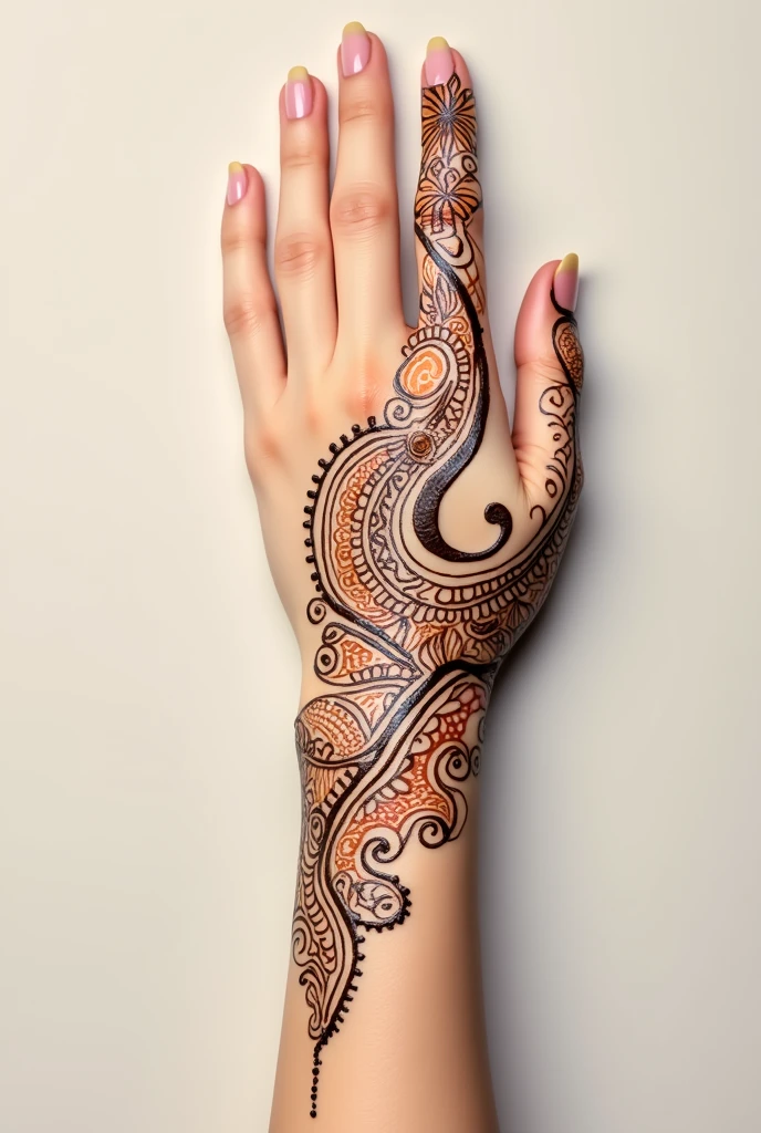 generate more modern Arabic mehndi design on hand