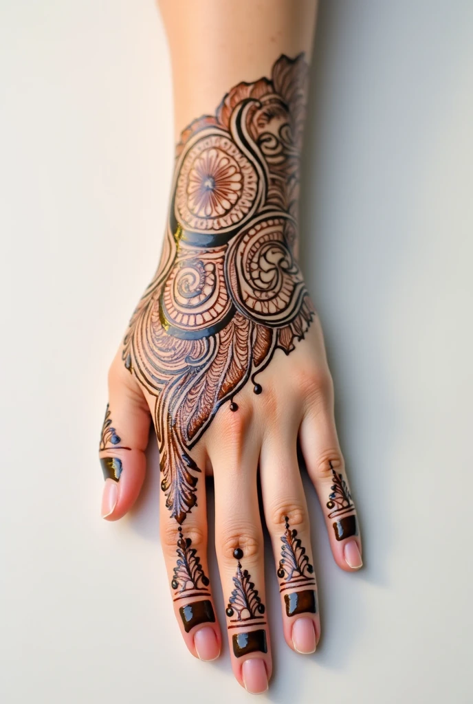 generate modern Rajasthani mehndi design on hand