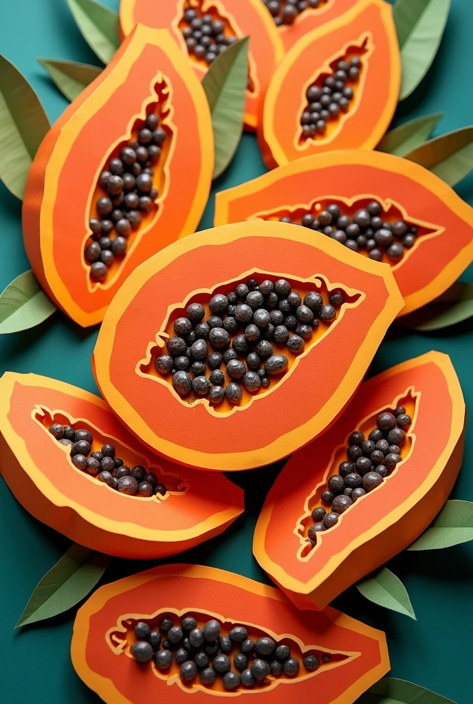 health benefits of papaya, masterpiece, all in three dimensional paper art、(Almond Shapes);1.9、(Three-dimensional paper-cut art.、colorful):1.9