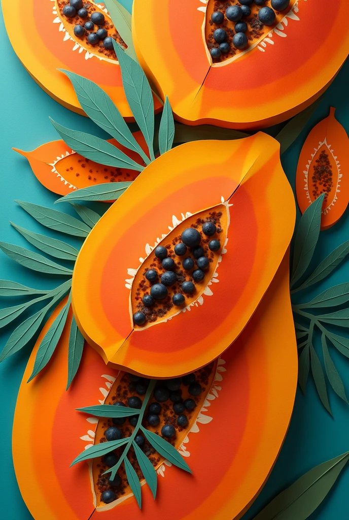 health benefits of papaya,  masterpiece, all in three dimensional paper art、(Almond Shapes);1.9、(Three-dimensional paper-cut art.、colorful):1.9
