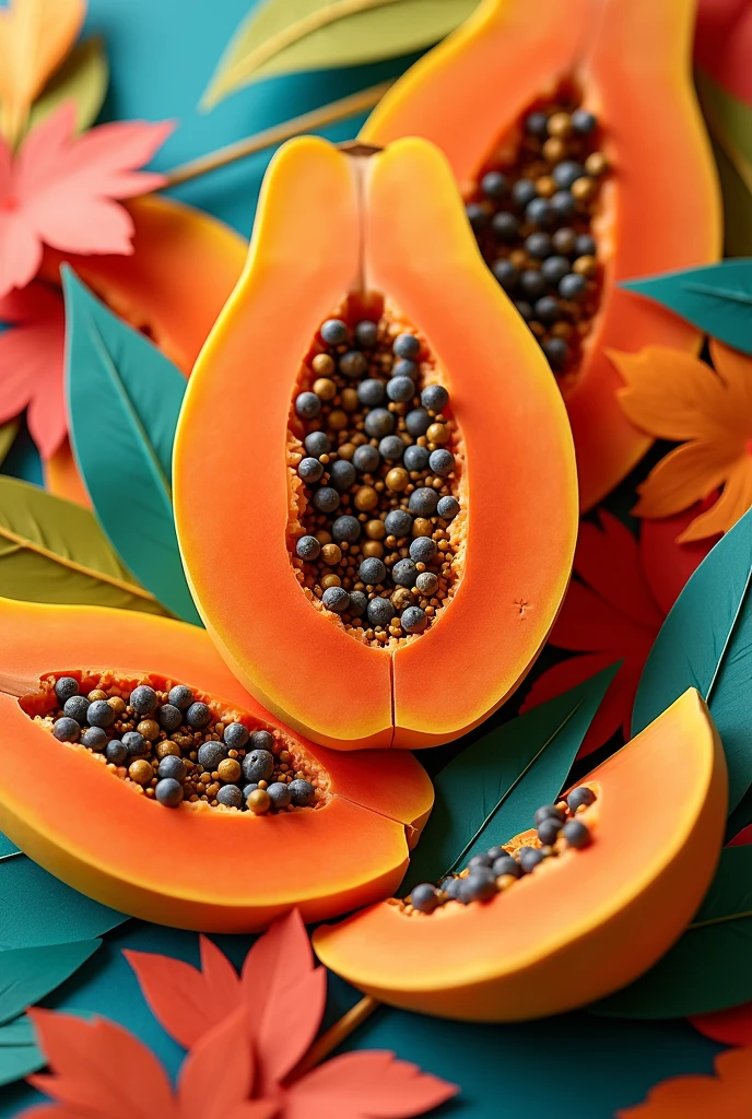 health benefits of papaya, masterpiece, all in three dimensional paper art、(Almond Shapes);1.9、(Three-dimensional paper-cut art.、colorful):1.9
