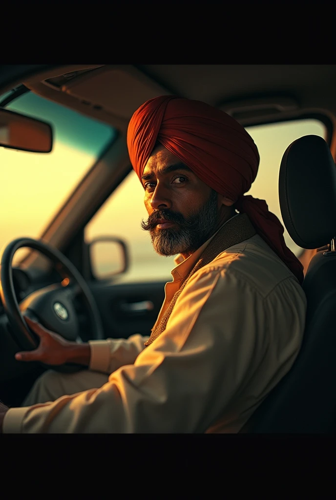 Indian man In car