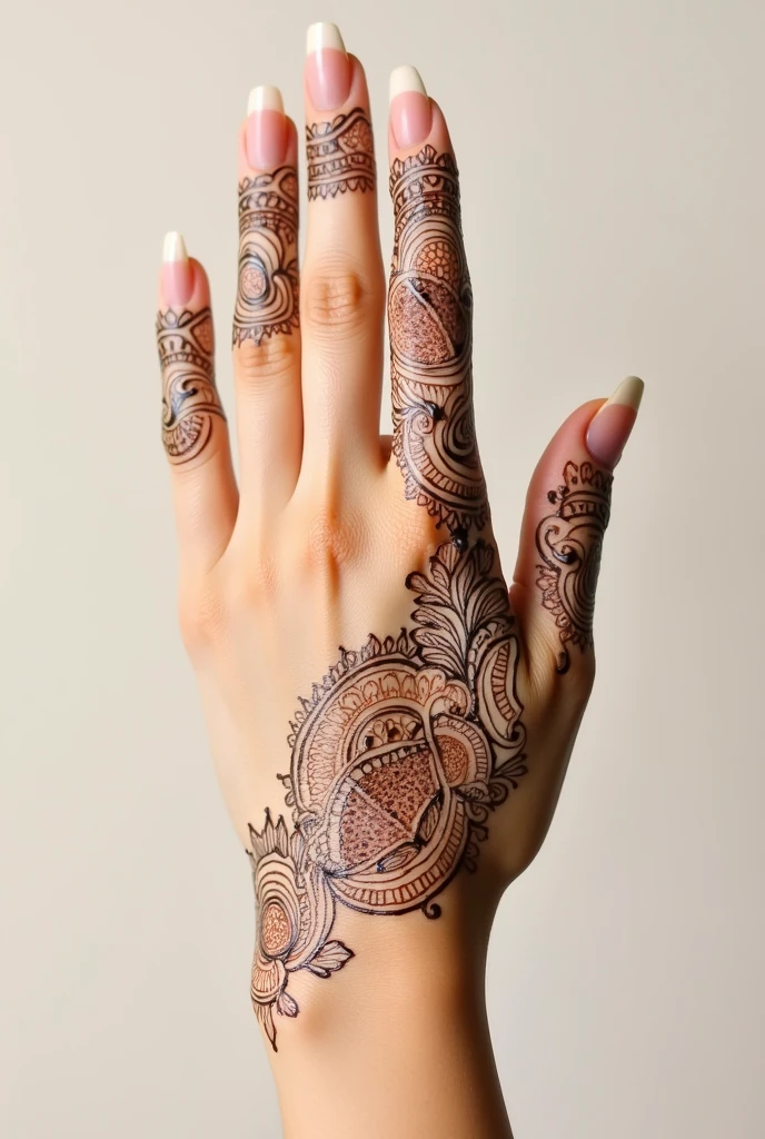 generate more modern Arabic mehndi design on hand