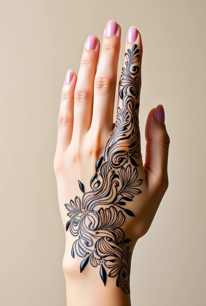 generate more modern Arabic mehndi design on hand