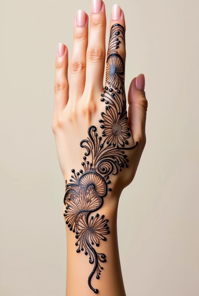 generate modern Bridal mehndi design on hand