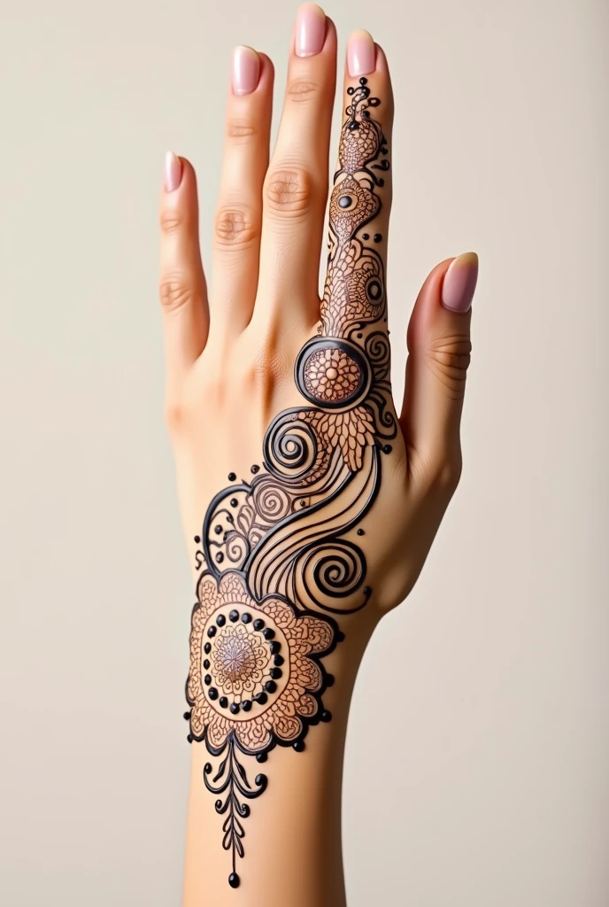generate more modern Arabic mehndi design on hand