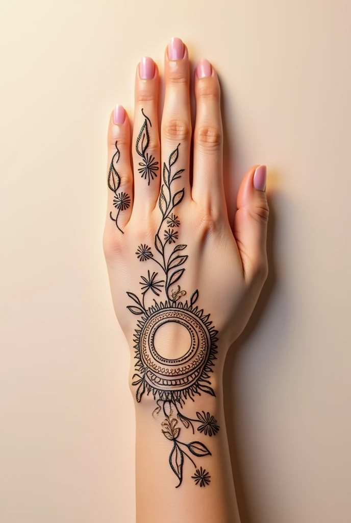 generate modern Karwa Chauth Special mehndi design on hand