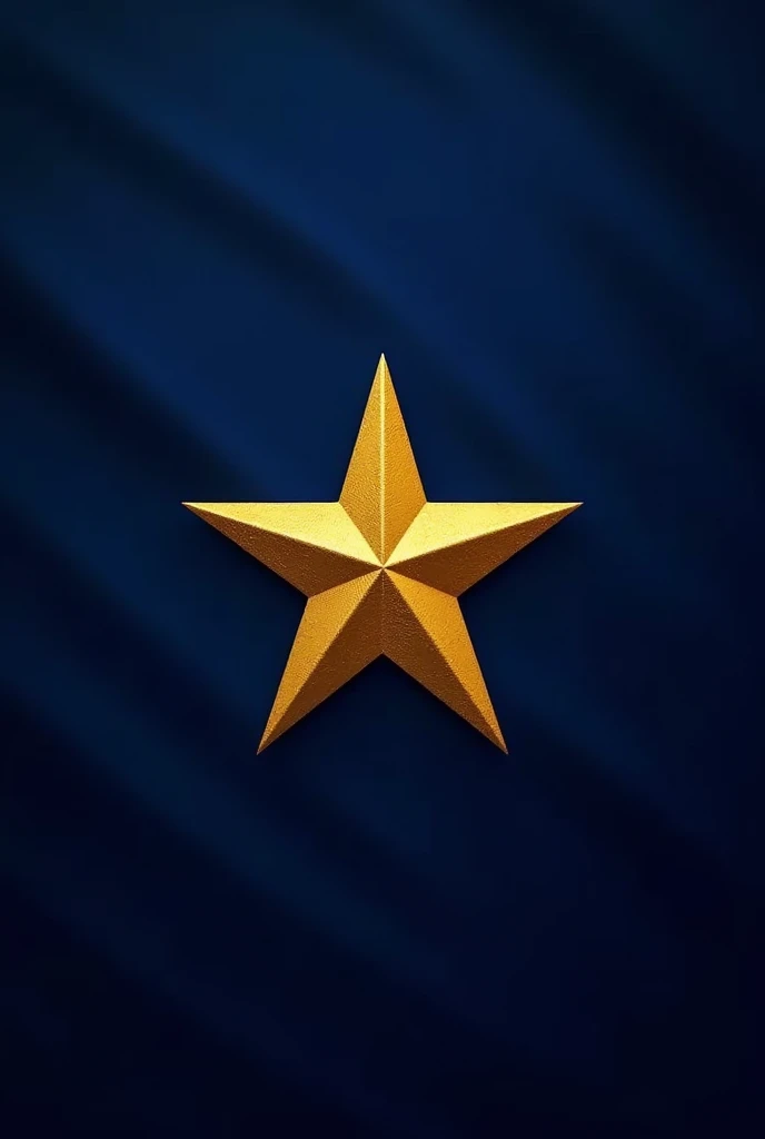 The flag of Morocco but the star is gold and the background is navy blue