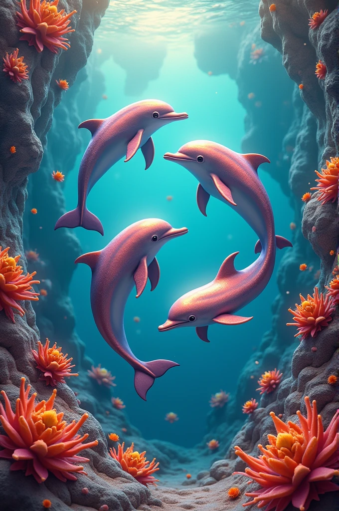Dolphins with colorful background crusts etc
