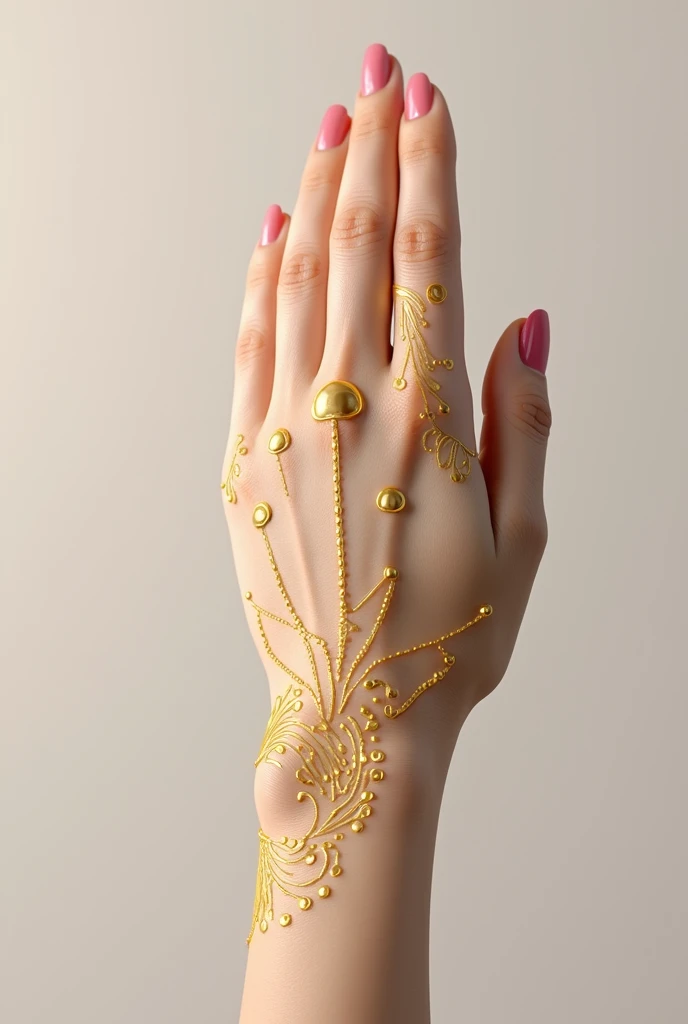 generate modern Gol Tikki mehndi design on hand