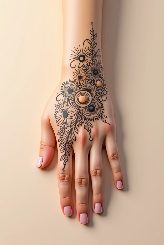 generate modern Karwa Chauth Special mehndi design on hand