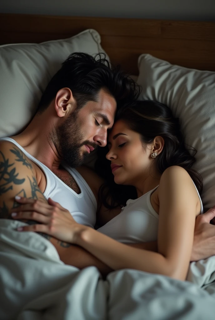 Lionel Messi sleeping with Antonella Roccuzzo, His wife